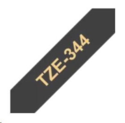 Obrázek BROTHER TZE344 - kazeta TZ šířky 18mm, laminovaná TZE- 344, černá / zlaté písmo - gold