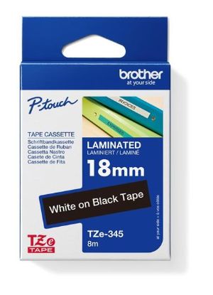 Obrázek BROTHER TZE345 - kazeta TZ šířky 18mm, laminovaná TZE- 345, černá/ bílé písmo
