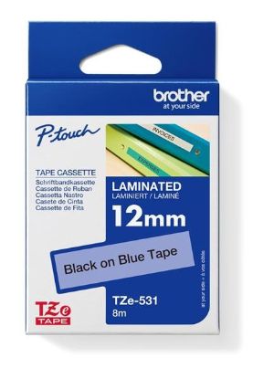 Obrázek BROTHER TZE531 - kazeta TZ šířky 12mm, laminovaná TZE- 531, modrá/ černé písmo