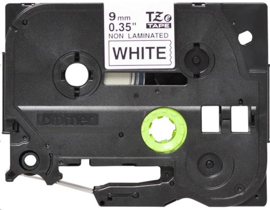 Obrázek BROTHER TZEN221 - kazeta TZ šířky 9mm, nelaminovaná TZE- N221, bílá/ černé písmo