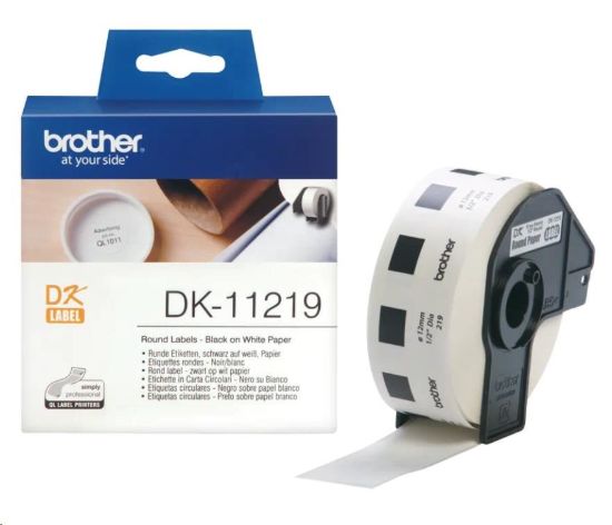 Obrázek BROTHER DK- 11219 (papírové / kulaté, průměr 12 mm - 1200 ks)