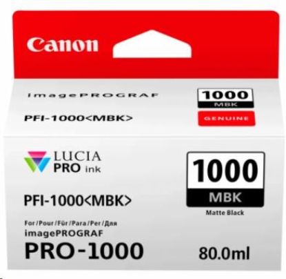 Obrázek Canon CARTRIDGE PFI- 1000MBK matná černá pro ImagePROGRAF PRO- 1000 (1 600 str.)