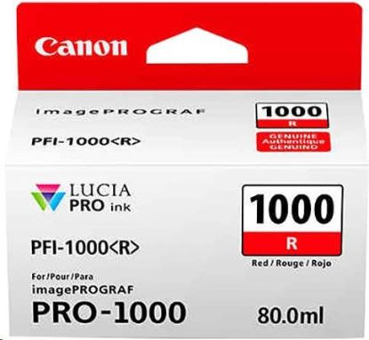 Obrázek Canon CARTRIDGE PFI- 1000R červená pro ImagePROGRAF PRO- 1000 (935 str.)