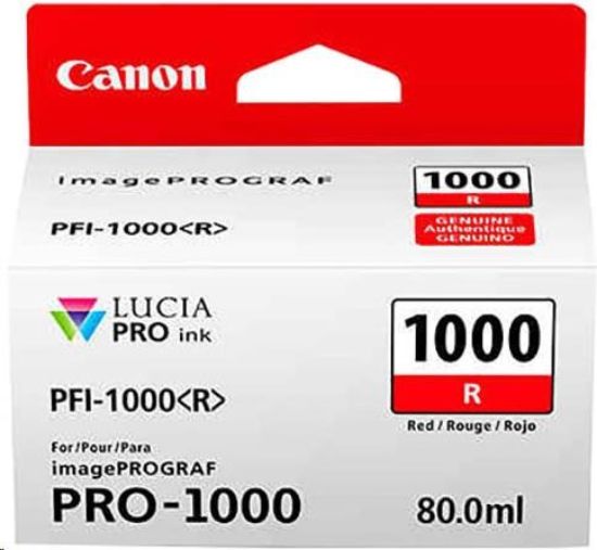 Obrázek Canon CARTRIDGE PFI- 1000R červená pro ImagePROGRAF PRO- 1000 (935 str.)