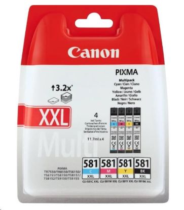 Obrázek Canon CARTRIDGE CLI- 581XXL C/ M/ Y/ BK MultiPack pro PIXMA TS615x, TS625x, TS635x, TS815x, TS825x, TS8350 (600 str.)