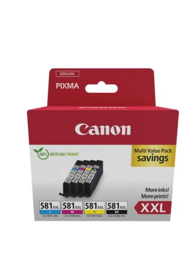 Obrázek Canon CARTRIDGE CLI- 581XXL C/ M/ Y/ BK MULTI- PACK SEC pro PIXMA TS515x, TS615x, TS815x, TS915x, TR7550, TR8550 4x11, 7mů