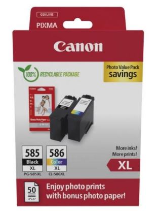 Obrázek Canon Cartridge PG- 585XL/ CL- 586XL černá/ barevná + Canon PAPÍR GP- 501 4X6 50