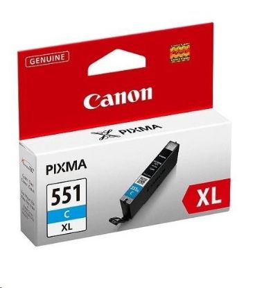 Obrázek Canon CARTRIDGE CLI- 551C XL azurová pro Pixma iP, Pixma iX, Pixma MG a Pixma MX 6850, 725x, 925, 8750 (695 str.)