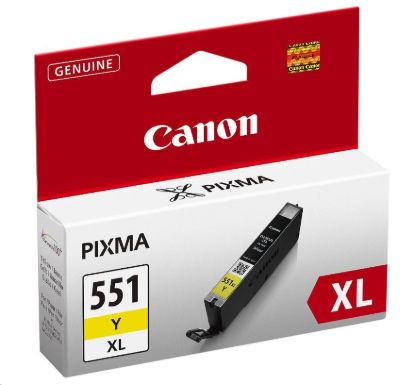 Obrázek Canon CARTRIDGE CLI- 551Y XL žlutá pro Pixma iP, Pixma iX, Pixma MG a Pixma MX 6850, 725x, 925, 8750 (695 str.)
