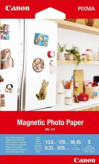 Obrázek Canon magnetický fotopapír MG- 101, 10x15cm, 5 listů v balení, 670 g/ m