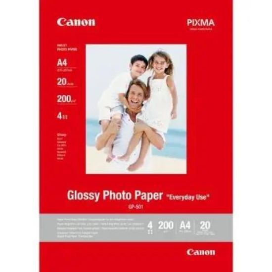 Obrázek Canon GP- 501 - photo glossy, Lesklý - bílá - A4 210gm (210 x 297 mm) 20 listy fotograficky papír