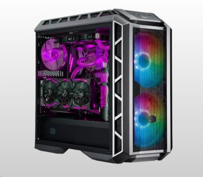 Obrázek Cooler Master case MasterCase H500P Mesh ARGB, E- ATX, Průhledná bočnice, 2x 200mm RGB Fan, 1x 140mm Fan, Šedá