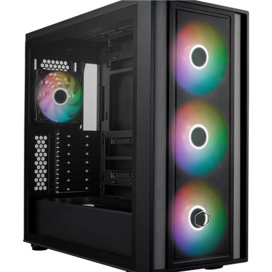 Obrázek Cooler Master case MasterBox 600, ATX, Průhledná bočnice, 3x 140mm ARGB Fan, 1x 120mm ARGB Fan, ARGB Hub, Černá