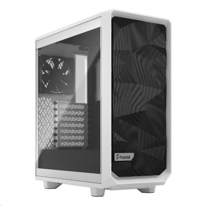 Obrázek FRACTAL DESIGN skříň Meshify 2 Compact White TG Clear Tint, USB 3.1 Type- C, 2x USB 3.0, bez zdroje, mATX
