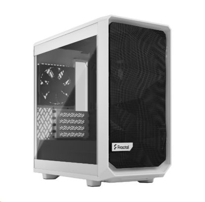 Obrázek FRACTAL DESIGN skříň Meshify 2 Mini White TG Clear Tint, USB 3.1 Type- C, 2x USB 3.0, bez zdroje, mATX
