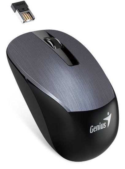 Obrázek GENIUS myš NX- 7015/ 1600 dpi/ Blue- Eye senzor/ bezdrátová/ kovově šedá