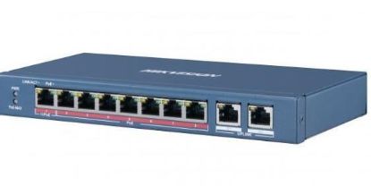 Obrázek HIKVISION DS- 3E0310HP- E switch 8x100TX PoE (1xHi- PoE- 60W) + 2x Gb, 110W - dosah až 250m