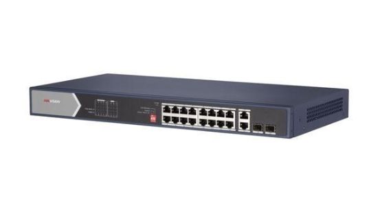 Obrázek HIKVISION DS- 3E0520HP- E, Full Gb switch 16x PoE (4x HI- PoE), 2x uplink RJ- 45 + 2x uplink SFP, 225W, dosah až 300m