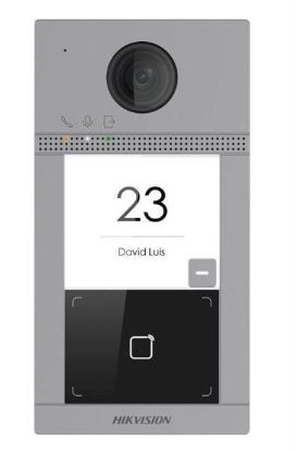 Obrázek HIKVISION DS- KV8113- WME1(B)/ Surface, IP dveřní interkom, 1- tlačítkový, čtečka karet, 2MPx kamera, WiFi