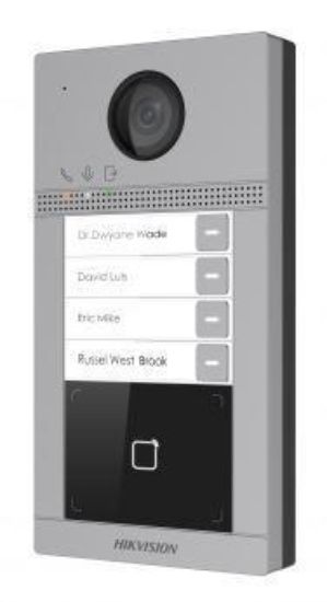 Obrázek HIKVISION DS- KV8413- WME1(B)/ Surface, IP dveřní interkom, 4- tlačítkový, čtečka karet, 2MPx kamera, WiFi