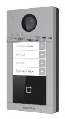 Obrázek HIKVISION DS- KV8413- WME1(C)/ FLUSH/ EUROPE BV, IP dveřní interkom 4- tlač., čtečka karet, 2MPx kamera, WiFi, zápustný