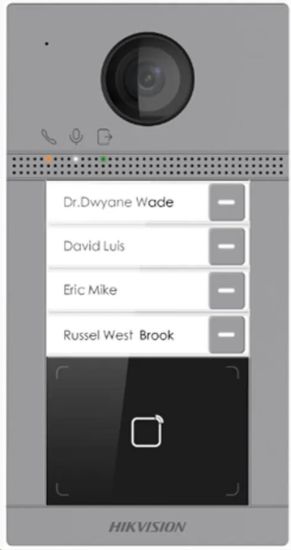 Obrázek HIKVISION DS- KV8413- WME1(C) IP dveřní interkom, 4- tlačítkový, čtečka karet, 2MPx kamera, WiFi- povrchová mont