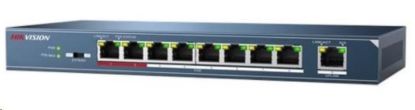 Obrázek HIKVISION DS- 3E0109P- E/ M(B), 9x 10/ 100Mbit, 8x 802.3at PoE typ A 30W