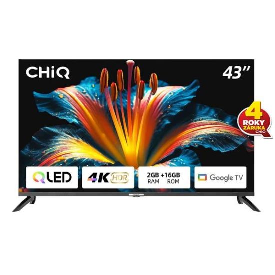 Obrázek CHiQ L43QST TV 43", FHD, QLED, ultratenká, Android14, Dolby Audio, Frameless