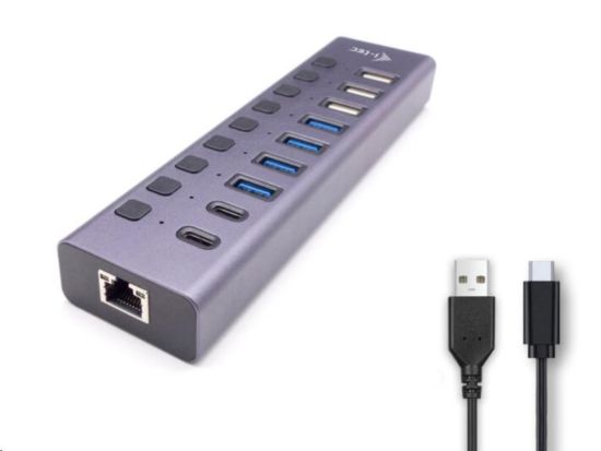 Obrázek i- tec USB 3.0/ USB- C nabíjecí HUB 9port LAN + Power Adapter 60 W