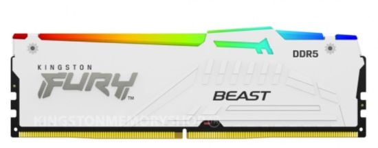 Obrázek KINGSTON DIMM DDR5 64GB (Kit of 4) 5200MT/ s CL40 FURY Beast White RGB XMP