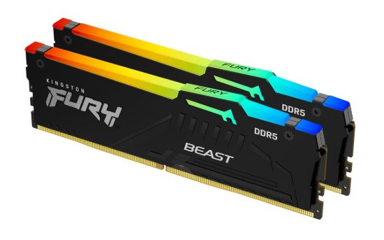 Obrázek KINGSTON DIMM DDR5 32GB (Kit of 2) 6000MT/ s CL30 Non- ECC FURY Beast RGB XMP, Černá