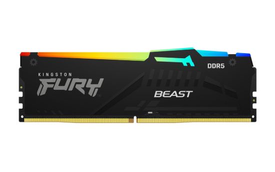 Obrázek KINGSTON DIMM DDR5 16GB 6400MT/ s CL32 Non- ECC FURY Beast RGB EXPO, Černá