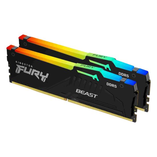 Obrázek KINGSTON DIMM DDR5 64GB (Kit of 2) 5600MT/ s CL40 FURY Beast RGB