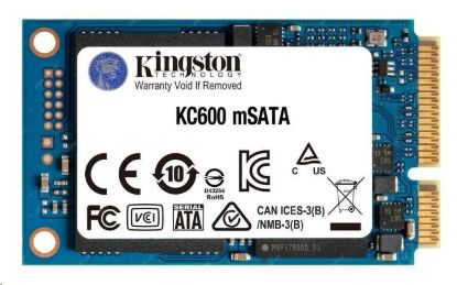 Obrázek Kingston SSD 256GB KC600 SATA3 mSATA (R: 550, W: 520MB/ s)