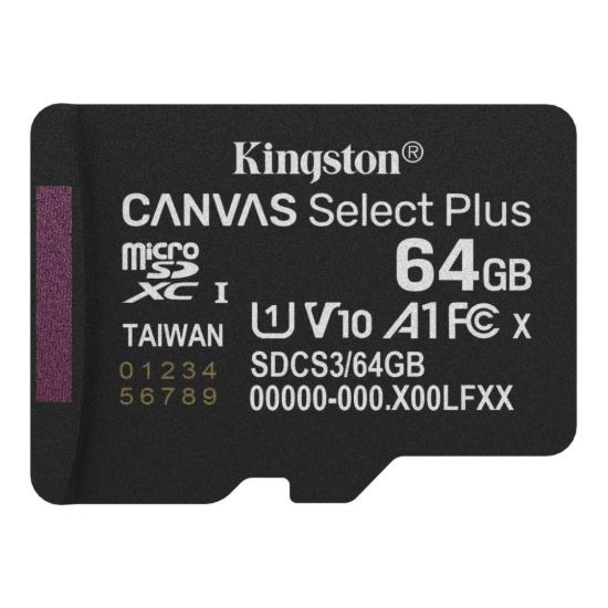 Obrázek Kingston MicroSDXC karta 64GB Canvas Select Plus, U1, V10, A1