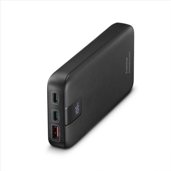 Obrázek Hama PD 10 powerbanka, 10000 mAh, PD, Qualcomm, 3 výstupy: 2x USB- C, 1x USB- A, LED displej