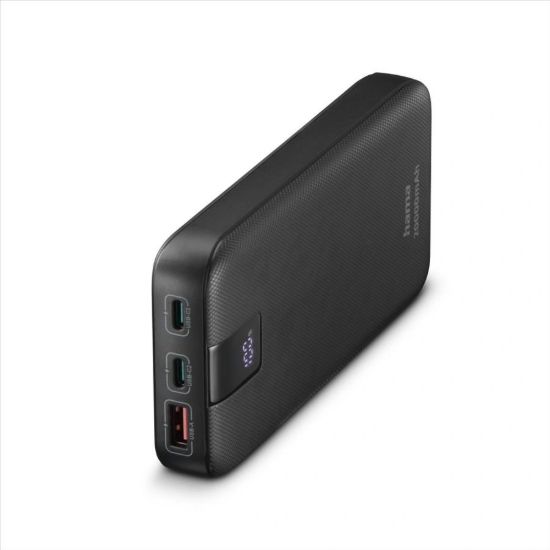 Obrázek Hama PD 20 powerbanka, 20000 mAh, PD, Qualcomm, 3 výstupy: 2x USB- C, 1x USB- A, LED displej,