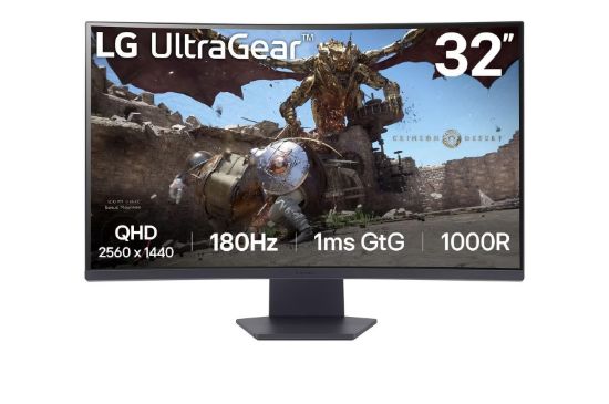 Obrázek LG MT VA LCD LED 31, 5" 32GS60QC - VA panel, 1ms, 180Hz, 2560x1440, HDMI, DP, zakriven, AMD freesync, HDR10, sRGB 99%