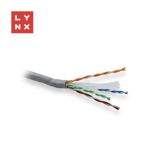 Obrázek LYNX UTP kabel, Cat6, PVC (Eca), celoměděný, vnitřní, šedý, box 305m