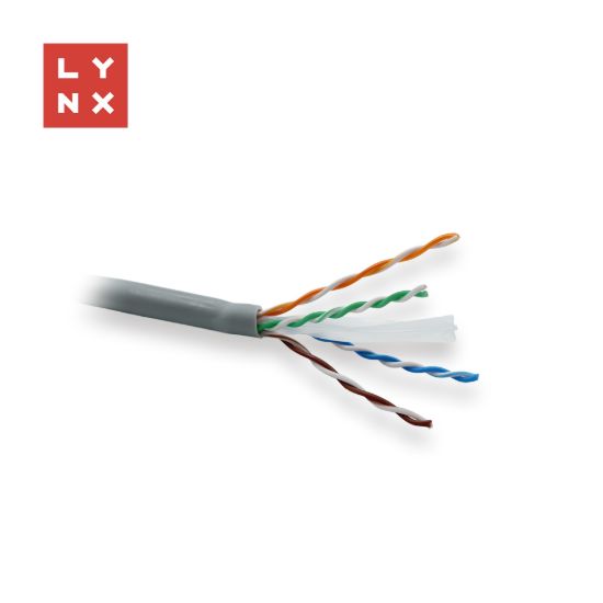 Obrázek LYNX UTP kabel, Cat6, LSOH, celoměděný, vnitřní, šedý, box 305m