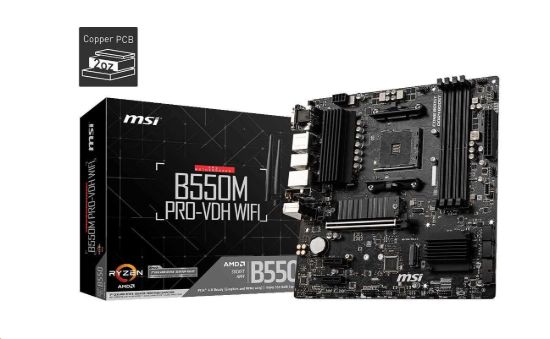 Obrázek MSI MB Sc AM4 B550M PRO- VDH WIFI, AMD B550, 4xDDR4, VGA, mATX