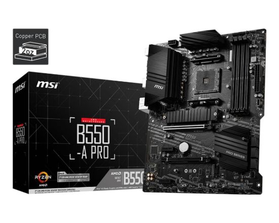 Obrázek MSI MB Sc AM4 B550- A PRO, AMD B550, 4xDDR4, VGA, ATX