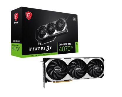 Obrázek BAZAR - MSI VGA NVIDIA GeForce RTX 4070 Ti VENTUS 3X 12G OC, RTX 4070 Ti, 12GB GDDR6X, 3xDP, 1xHDMI - Po opravě (Bez pří