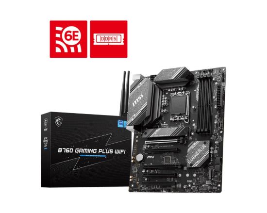 Obrázek BAZAR - MSI MB Sc LGA1700 B760 GAMING PLUS WIFI, Intel B760, 4xDDR5, 1xDP, 1xHDMI, ATX - Po opravě (Bez příšlušenství)