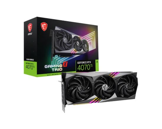 Obrázek BAZAR - MSI VGA NVIDIA GeForce RTX 4070 Ti GAMING X TRIO 12G, RTX 4070 Ti, 12GB GDDR6X, 3xDP, 1xHDMI - Po opravě (Bez př