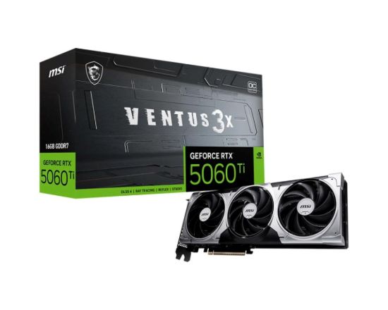 Obrázek MSI VGA NVIDIA GeForce RTX 5060 Ti 16G VENTUS 3X OC, RTX 5060 Ti, 16GB GDDR7, 3xDP, 1xHDMI