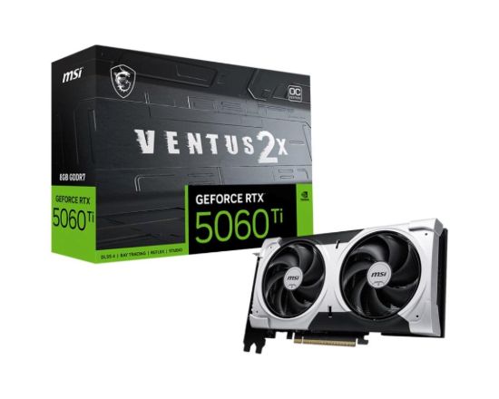 Obrázek MSI VGA NVIDIA GeForce RTX 5060 Ti 8G VENTUS 2X OC PLUS, RTX 5060 Ti, 8GB GDDR7, 3xDP, 1xHDMI