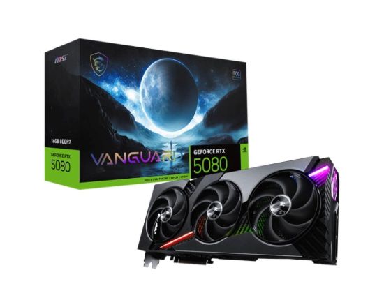 Obrázek MSI VGA NVIDIA GeForce RTX 5080 16G VANGUARD SOC, RTX 5080, 16GB GDDR7, 3xDP, 1xHDMI