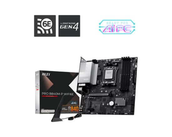 Obrázek MSI MB Sc AM5 PRO B840M- P WIFI6E, AMD B840, 4xDDR5, 1xHDMI, WI- FI, mATX