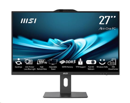 Obrázek MSI PC AiO PRO AP272P 14M- 886XEU, i7- 14700, 27" FHD, Anti- Glare, Non- touch, 16GB, 1TB SSD, N/ A, No OS, Black